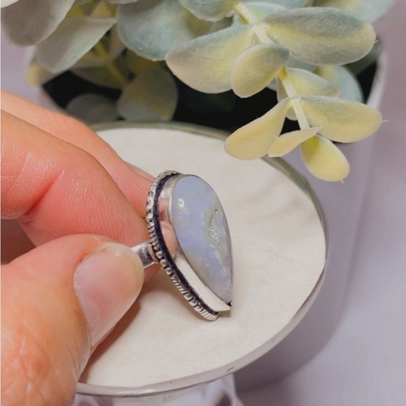 NWT 925 Sterling Silver Plated moonstone white women’s ring size 8 - Picture 12 of 15